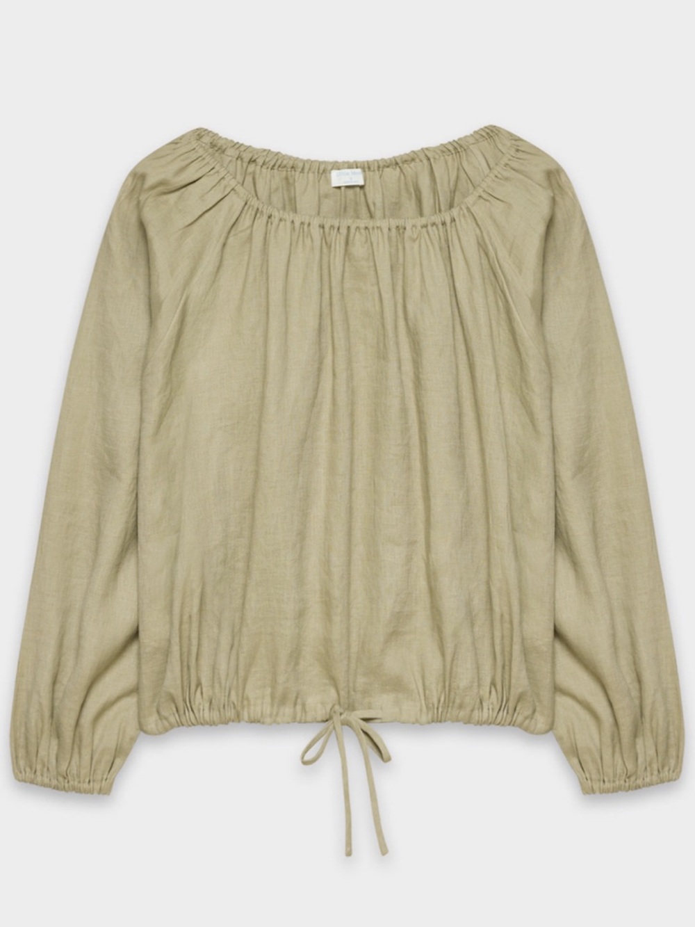 Aritzia Little Moon Fiore 100% Linen Blouse Martini Olive Size XS
